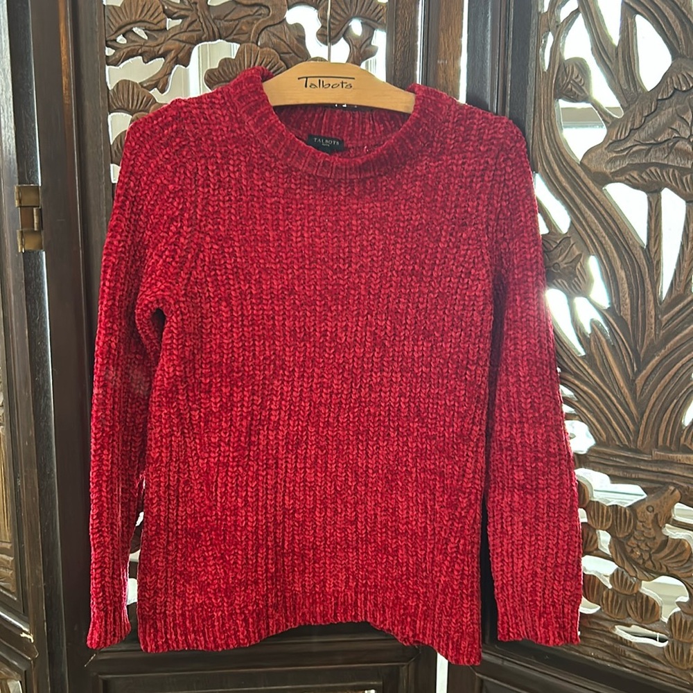 Talbots heather red petite small sweater. Great for the office or going out.
